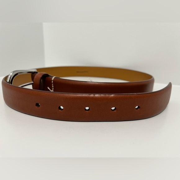 J. Crew Mens Leather round-buckle dress belt in Burnished Sienna size 34 - Picture 2 of 12